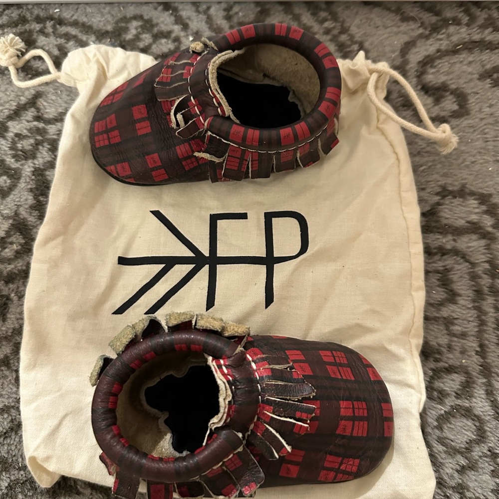 Freshly Picked Red and Black plaid moccasins